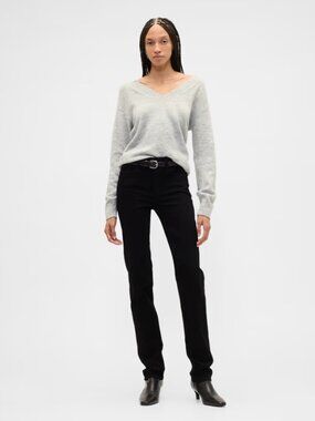 Gap Petite Black Classic Mid Rise Straight Leg Jeans 26P